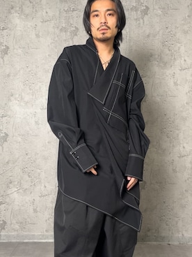 「Ruze（ルゼ）のCurve cut wide pants /カーブカットワイドパンツ（その他パンツ、ブラック系）」を使った、Amilige_officialさん（レディース・166cm）の夏コーディネート