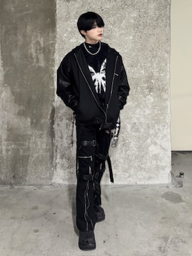 「アイテム（スタジャン）」を使った、Amilige_officialさん（メンズ・162cm）の秋コーディネート