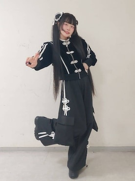 チャイナボタン付き2WAYパンツを使った人気ファッションコーディネート