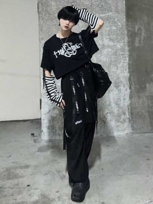 amilige アミリージュ ツギハギ ベア プリント クロップド トップス ツギハギベアプリントクロップドトップス（Tシャツ/カットソー