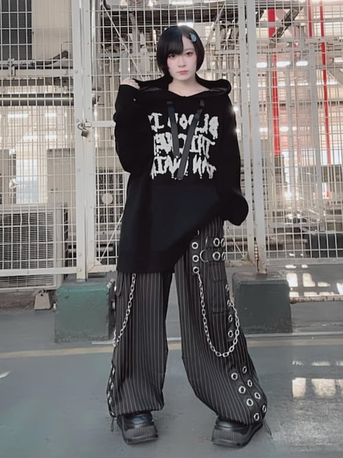 ストライプサスペンダージョガーパンツ（カーゴパンツ）｜Amilige