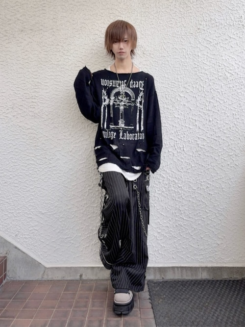 ダメージガーゼトップス（Tシャツ/カットソー）｜Amilige