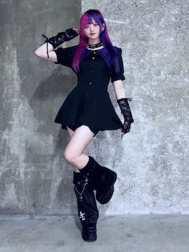 「アイテム（セットアップ、ブラック系）」を使った、Amilige_officialさん（レディース・160cm）の夏コーディネート