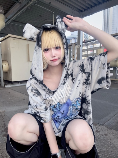 セール】タイダイくま耳メッシュパーカー（パーカー）｜Amilige
