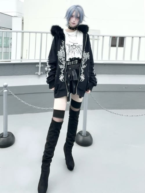 ハトメベルト付きPUフレアスカート（スカート）｜Amilige