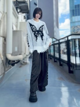 「アイテム（カーゴパンツ）」を使った、Amilige_officialさん（レディース・162cm）の秋コーディネート