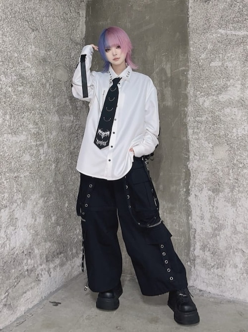 Amilige（アミリージュ） パンツ サスペンダー付きワイドパンツ