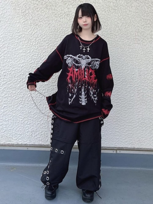 Amilige（アミリージュ） パンツ ナイロンハトメサスペンダー付き