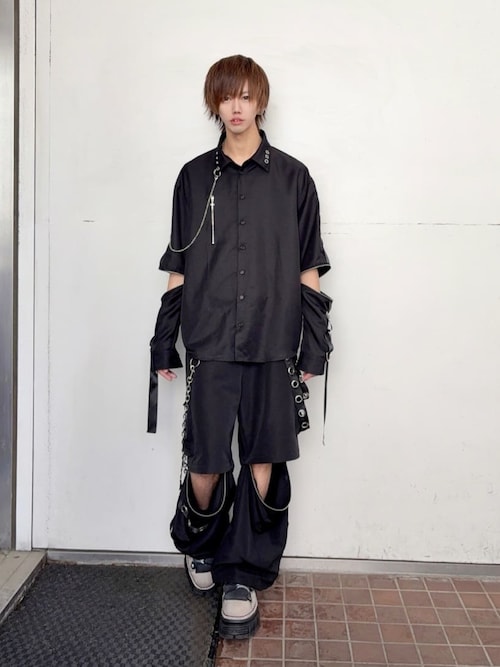 ナイロンハトメサスペンダー付きワイドパンツ（その他パンツ
