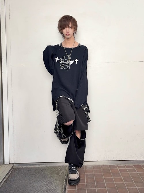 ナイロンハトメサスペンダー付きワイドパンツ（その他パンツ