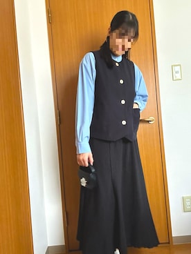 「アイテム（ベスト）」を使った、ふかぴぃーずさん（レディース・165cm）の秋コーディネート