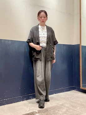 「CIAOPANIC TYPY（チャオパニックティピー）の【低身長・高身長対応/サイズ展開あり】【新色追加】柔らかワイドイージーデニム（デニムパンツ、ブラック系）」を使った、ogitypyさん（レディース・165cm）の夏コーディネート