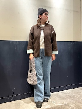 「アイテム（カーディガン/ボレロ）」を使った、ogitypyさん（レディース・165cm）の秋コーディネート