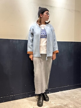 「アイテム（カーディガン/ボレロ）」を使った、ogitypyさん（レディース・165cm）の秋コーディネート