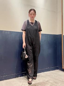 「CIAOPANIC TYPY（チャオパニックティピー）の:【ハートキーホルダー付き】2WAYレザーメッシュバッグ（ショルダーバッグ、ブラック系）」を使った、ogitypyさん（レディース・165cm）の夏コーディネート