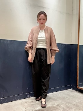 「CIAOPANIC TYPY（チャオパニックティピー）の：【裸足で履ける！／サイズ展開豊富】アソート柄シアーフラットシューズ（パンプス、ブラック系）」を使った、ogitypyさん（レディース・165cm）の春コーディネート