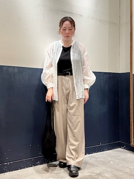 「WILLOW（ウィロー）の【willow】ネット総レースBAG（トートバッグ、ブラック系）」を使った、ogitypyさん（レディース・165cm）の夏コーディネート