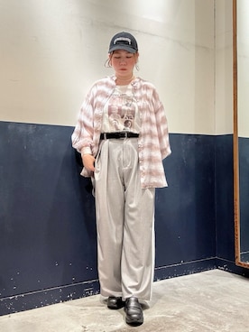 「CIAOPANIC TYPY（チャオパニックティピー）のアイテム（キャップ）」を使った、ogitypyさん（レディース・165cm）の夏コーディネート