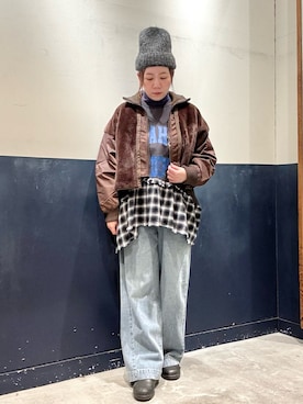 「アイテム（帽子）」を使った、ogitypyさん（レディース・165cm）の冬コーディネート