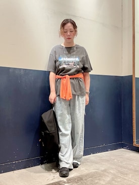 「CIAOPANIC TYPY（チャオパニックティピー）のアソートフォトプリントオーバーTee（Tシャツ/カットソー、ブラック系）」を使った、ogitypyさん（レディース・165cm）の夏コーディネート