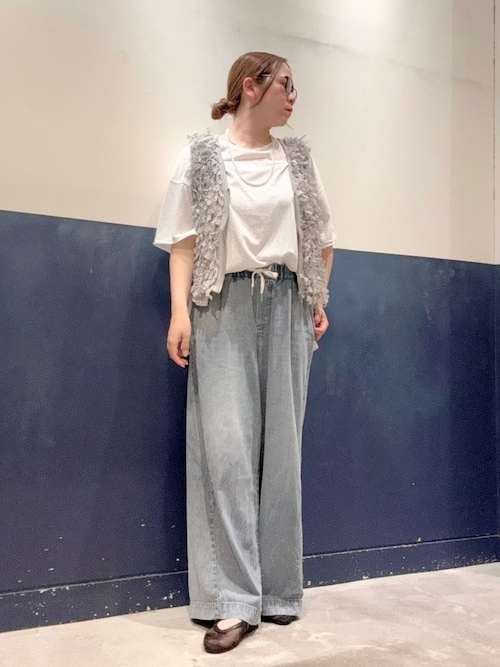 シアースラブワンポイント刺繍オーバー半袖Tee