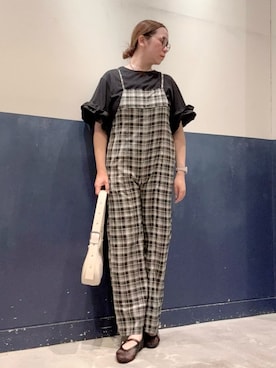 「夏コーデ」｜「アイテム（オールインワン・サロペット）」を使った、ogitypyさん（レディース・165cm）の夏コーディネート