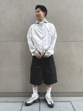 「NIKE（ナイキ）のナイキ エア マックス 95 ビッグバブル "OG" メンズシューズ / Nike Air Max 95 Big Bubble "OG" Men's Shoes HM4740-007 Black（スニーカー、ブラック系）」を使った、NIKE GINZAさん（レディース・168cm）の春コーディネート
