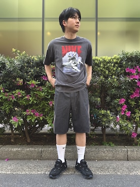 「NIKE（ナイキ）のアイテム（トップス）」を使った、NIKE GINZAさん（メンズ・179cm）の春コーディネート