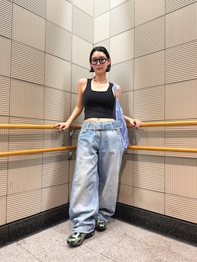 「アイテム（チューブトップ）」を使った、NIKE GINZAさん（レディース・160cm）の夏コーディネート