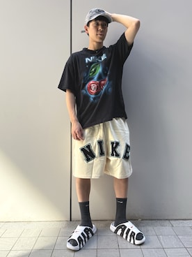 「NIKE（ナイキ）のアイテム（キャップ）」を使った、NIKE GINZAさん（メンズ・180cm）の春コーディネート