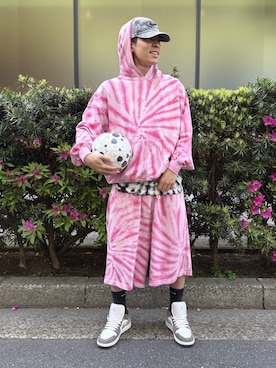 「NIKE（ナイキ）のアイテム（キャップ）」を使った、NIKE GINZAさん（メンズ・180cm）の春コーディネート