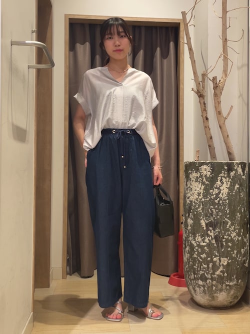セール】【スッキリ半袖シャツ】フロントタックシアーブラウス