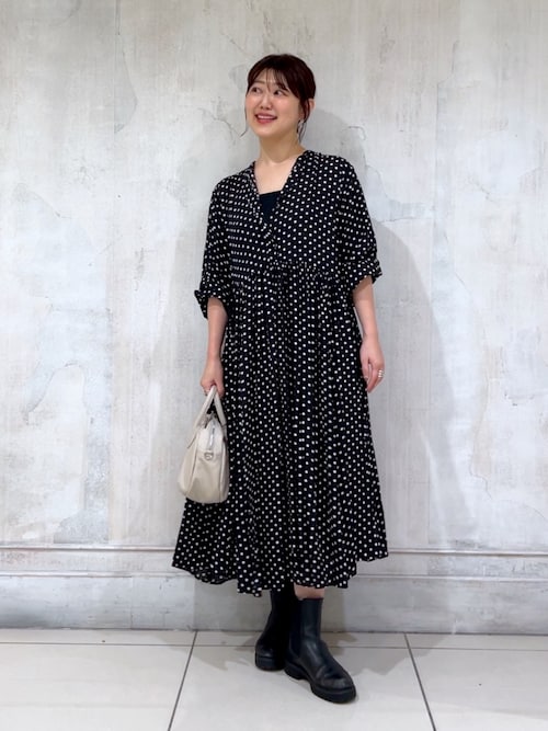 ドットギャザーワンピース（ワンピース）｜BEARDSLEY