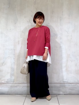 「アイテム（ボストンバッグ、グレー系）」を使った、mochikoyさん（レディース・162cm）の秋コーディネート