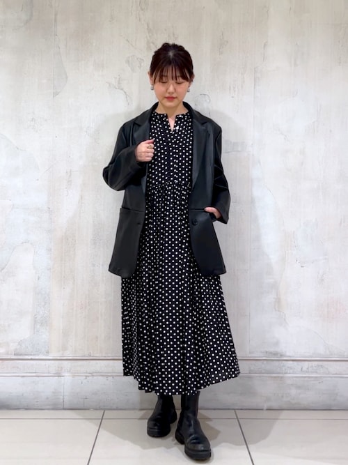 ドットギャザーワンピース（ワンピース）｜BEARDSLEY（ビアズリー）の