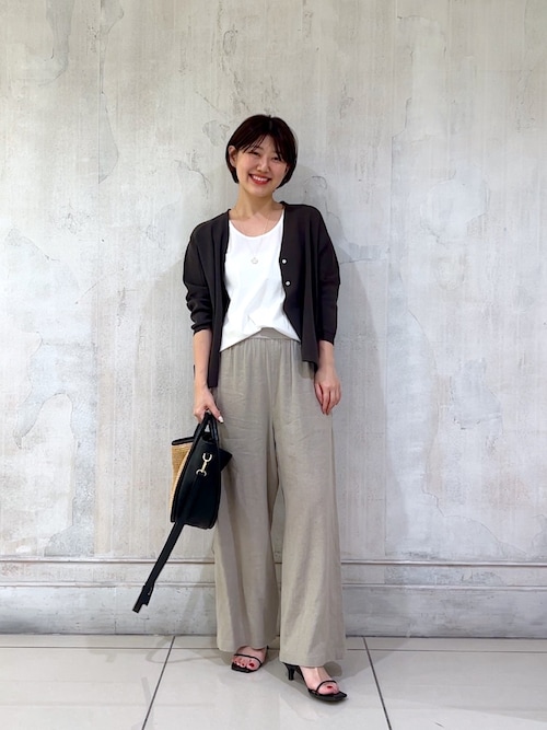 BEARDSLEY パンツ ウエストリブリネンパンツ レディース
