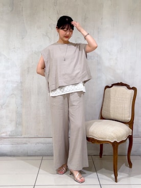 「BEARDSLEY（ビアズリー）のアイテム（パンツ）」を使った、mochikoyさん（レディース・162cm）の春コーディネート