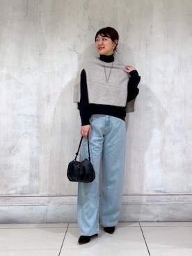 「BEARDSLEY（ビアズリー）の花瓶モチーフネックレス（ネックレス）」を使った、mochikoyさん（レディース・162cm）の秋コーディネート