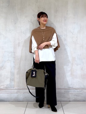 「アイテム（ポーチ）」を使った、mochikoyさん（レディース・162cm）の秋コーディネート