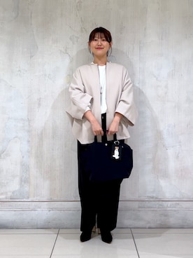「アイテム（ポーチ）」を使った、mochikoyさん（レディース・162cm）の秋コーディネート