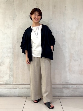 「アイテム（ジャケット/アウター）」を使った、mochikoyさん（レディース・162cm）の夏コーディネート