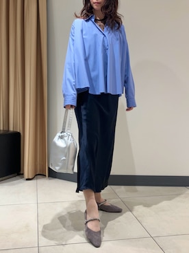 「シルバーバッグ」｜NICAL 三越伊勢丹名古屋栄店さん（レディース・155cm）の秋コーディネート