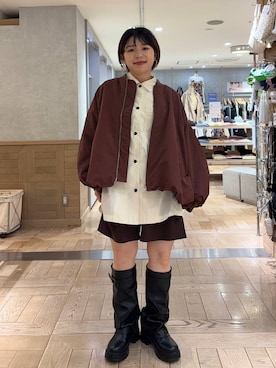 「LOWRYS FARM（ローリーズファーム）のアイテム（シャツ/ブラウス）」を使った、nanamoueさん（レディース・154cm）の秋コーディネート