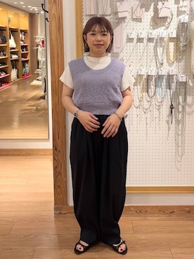 「新作」｜「アイテム（サンダル）」を使った、nanamoueさん（レディース・154cm）の夏コーディネート