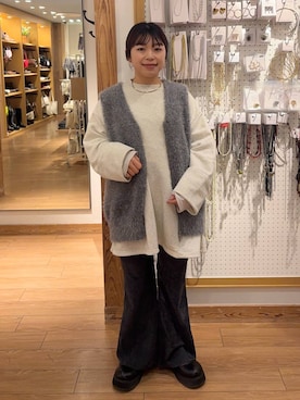 「LOWRYS FARM（ローリーズファーム）のアイテム（その他パンツ）」を使った、nanamoueさん（レディース・154cm）の秋コーディネート