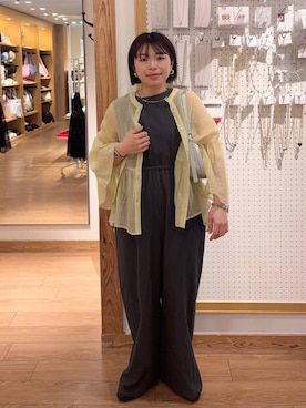 「新作」｜「アイテム（サロペット/オーバーオール）」を使った、nanamoueさん（レディース・154cm）の春コーディネート