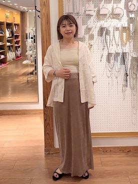 「新作」｜「アイテム（サンダル）」を使った、nanamoueさん（レディース・154cm）の夏コーディネート