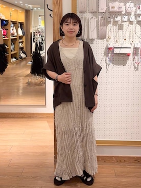 「新作」｜「アイテム（ジャケット/アウター）」を使った、nanamoueさん（レディース・154cm）の春コーディネート