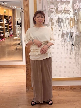 「新作」｜「アイテム（サンダル）」を使った、nanamoueさん（レディース・154cm）の夏コーディネート