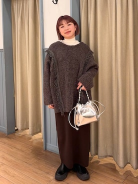 「おでかけ」｜nanamoueさん（レディース・154cm）の冬コーディネート